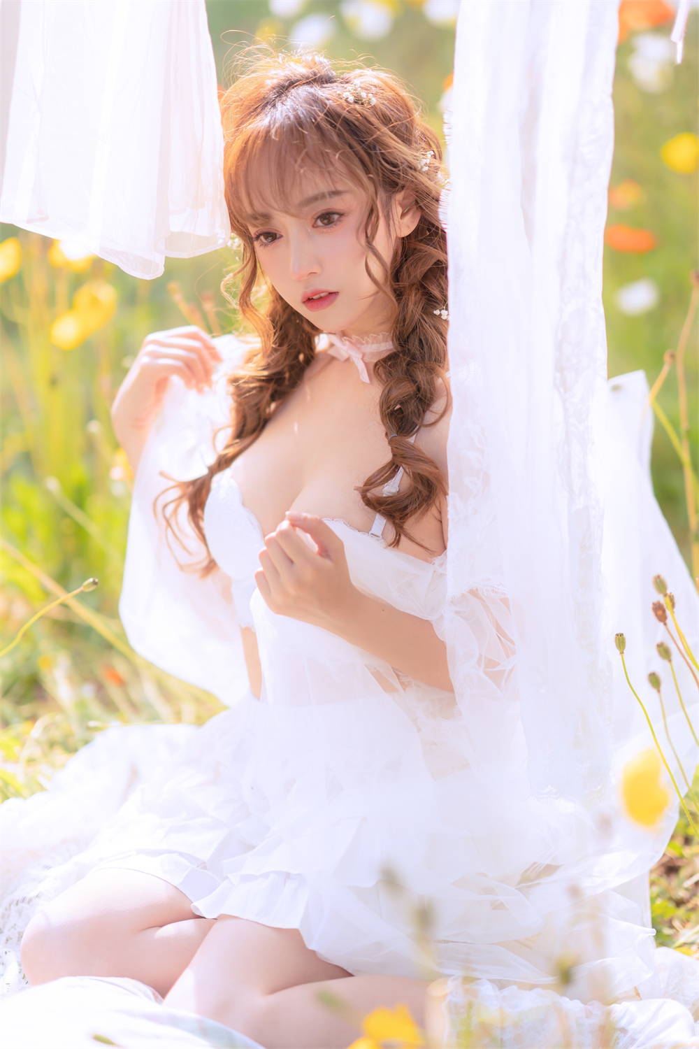 过期米线线喵 夏日限定 – 晒衣服 [41P]-咪咪大车灯