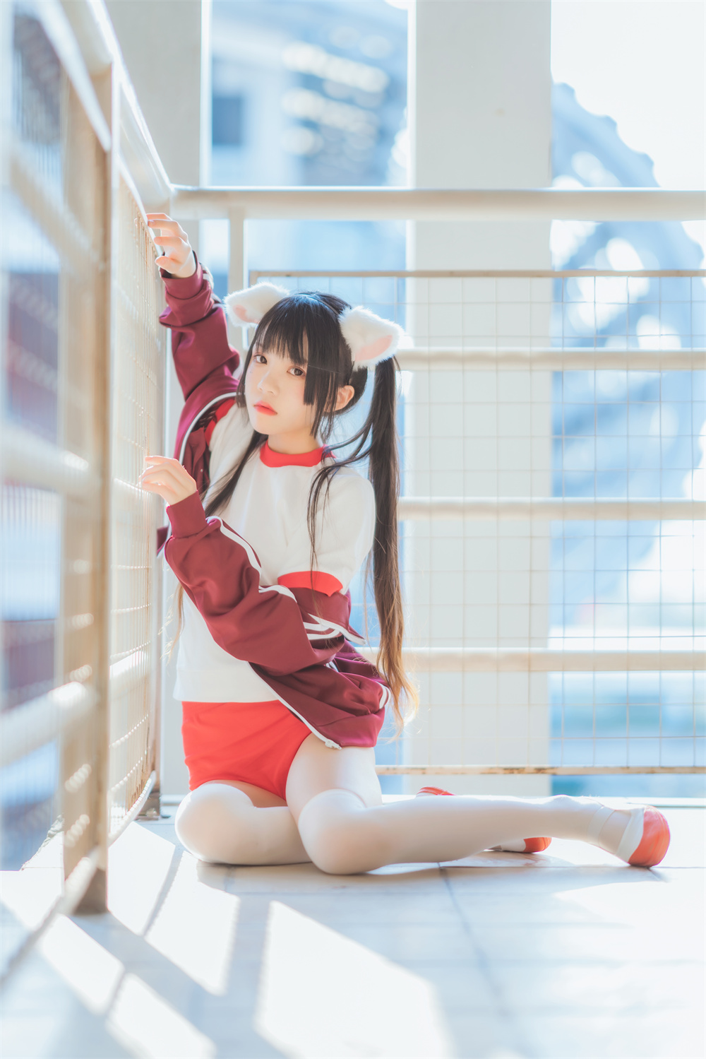 桜桃喵 VOL.046 [44P] 红色体操服-咪咪大车灯