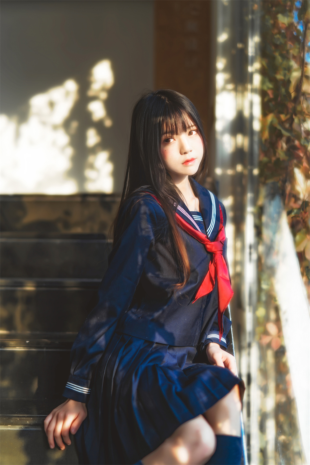 桜桃喵 VOL.020 [50P] 黑色水手服-咪咪大车灯