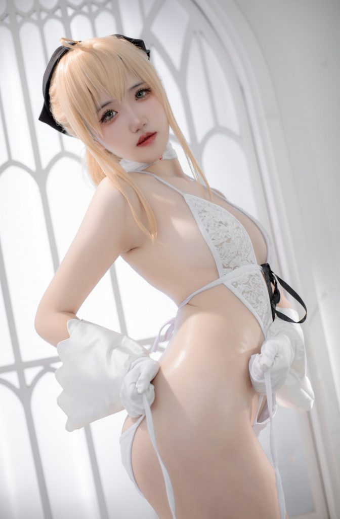 阿薰kaOri – NO.40 FGO 白Saber【50P/229M】-秀人网