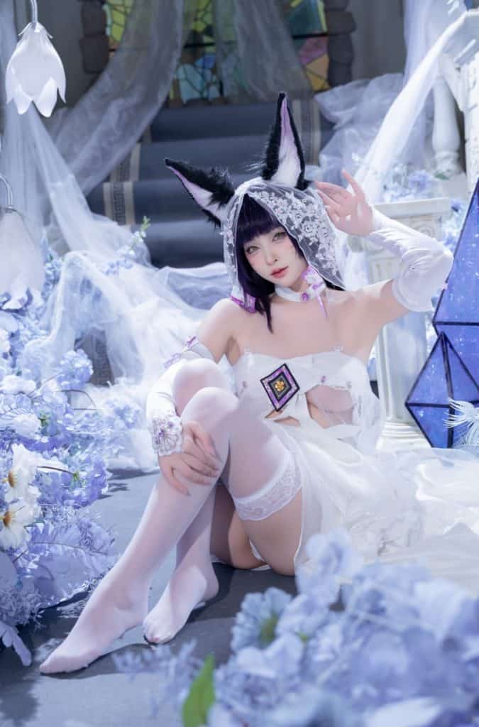 清水由乃 NO.077 碧蓝航线 武藏 紫藤花【51P1V/638M】-秀人网
