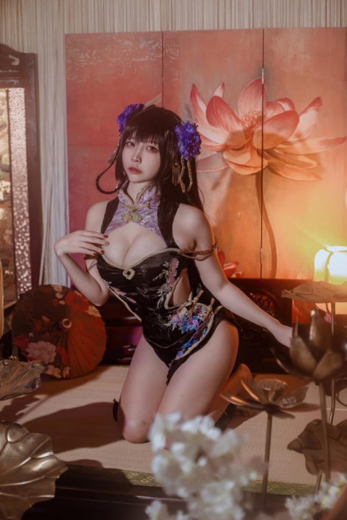 二佐Nisa – NO.203 碧蓝航线-比叡鲟旗袍[24P-388MB]-秀人网